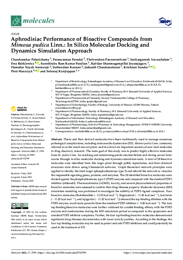 Pdf Aphrodisiac Performance Of Bioactive Compounds From Mimosa Pudica Linn In Silico Pdf Aphrodisiac Performance Of Bioactive Compounds From Mimosa Pudica Linn In Silico